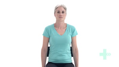 Shoulder shrug in sitting