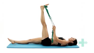 Hamstring stretch with strap ...